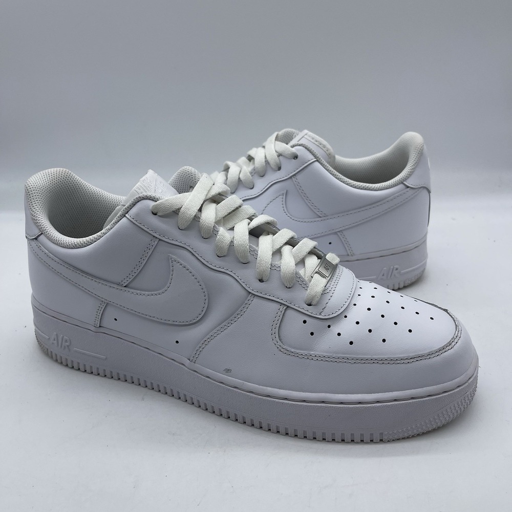 Nike Air Force 1 '07 Low CW2288-111 Men's Size 12 Shoes Triple‎ White Sneakers